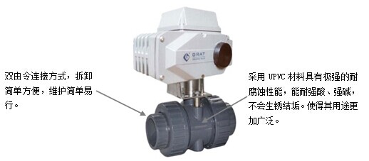 UPVC電動球閥產品特性